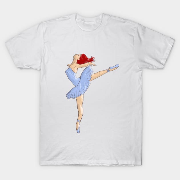 Ballerina girl dancing T-Shirt by Zodiac Mania